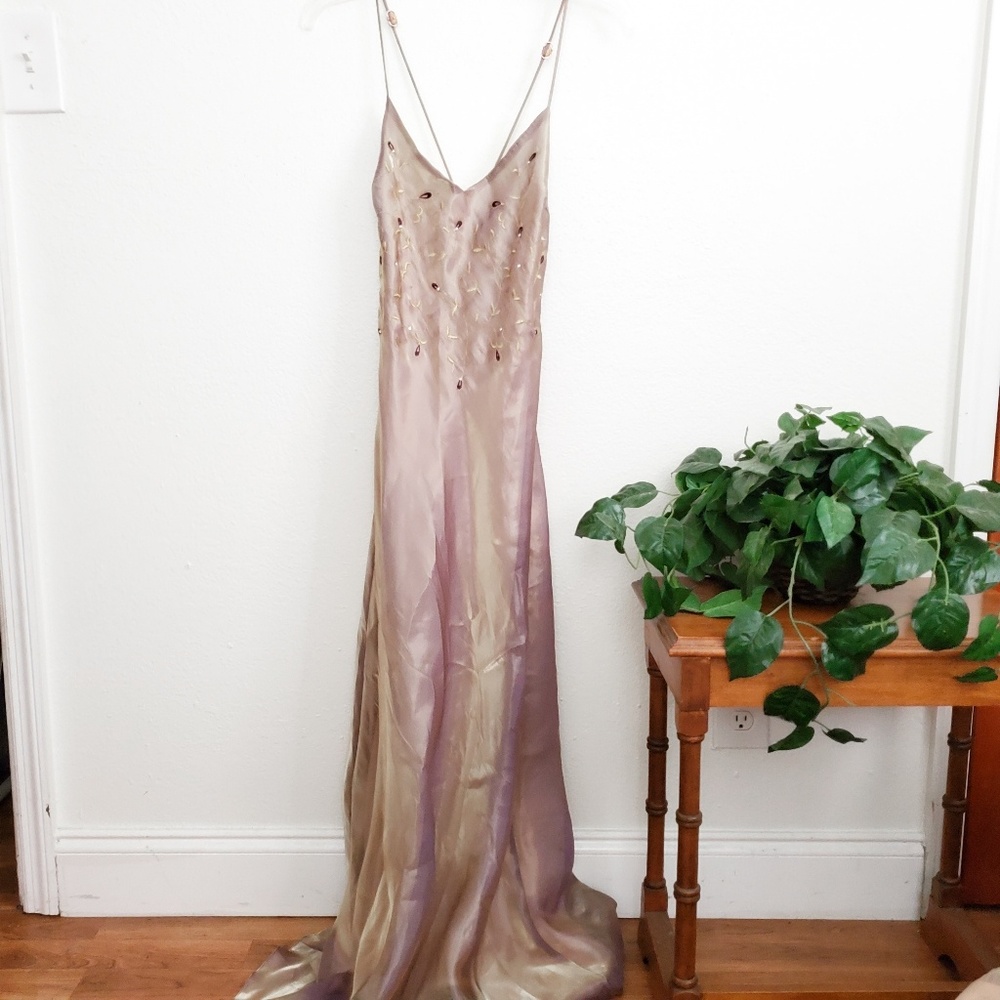 Thrifted Purple and Gold Evening Gown